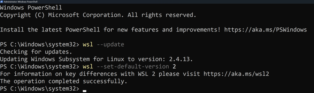 WSL installation