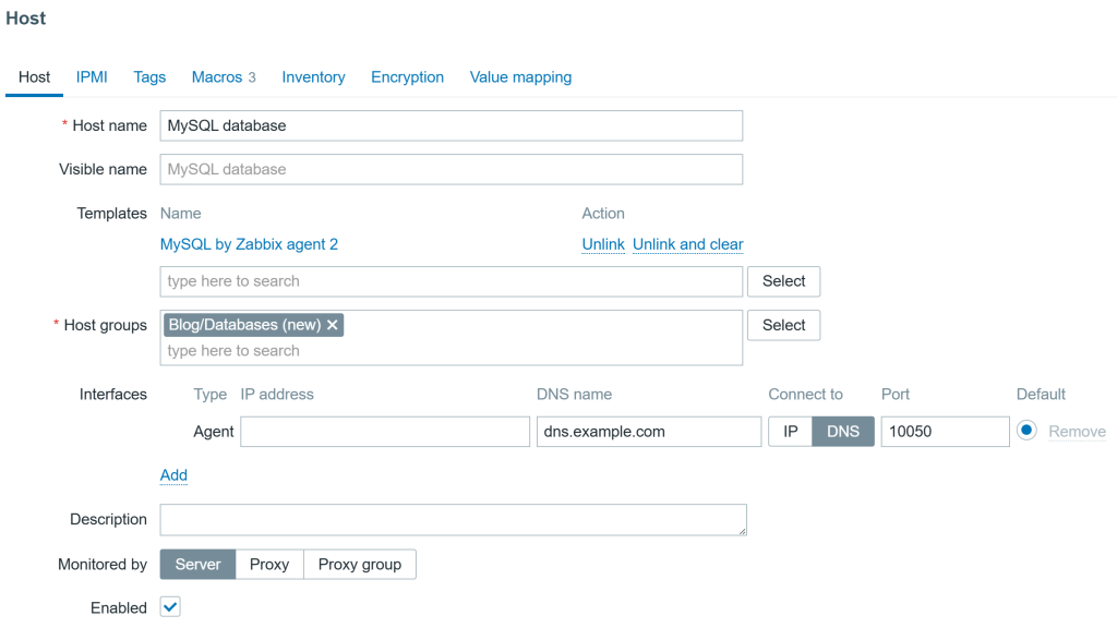 MySQL database host