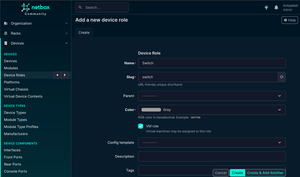 NetBox Device Role