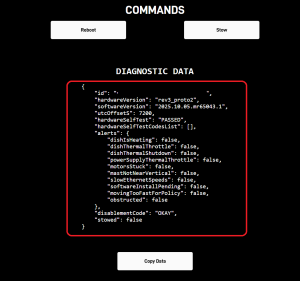 Starlink dish diagnostic data